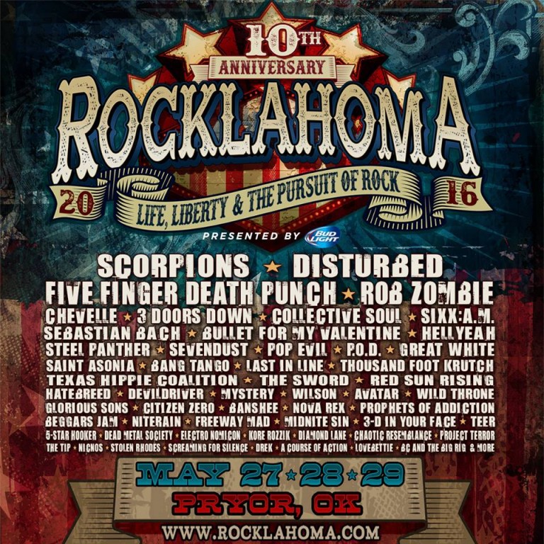 El festival americano Rocklahoma anuncia el cartel de su décima edición