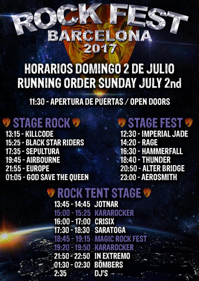 rock fest horarios - domingo