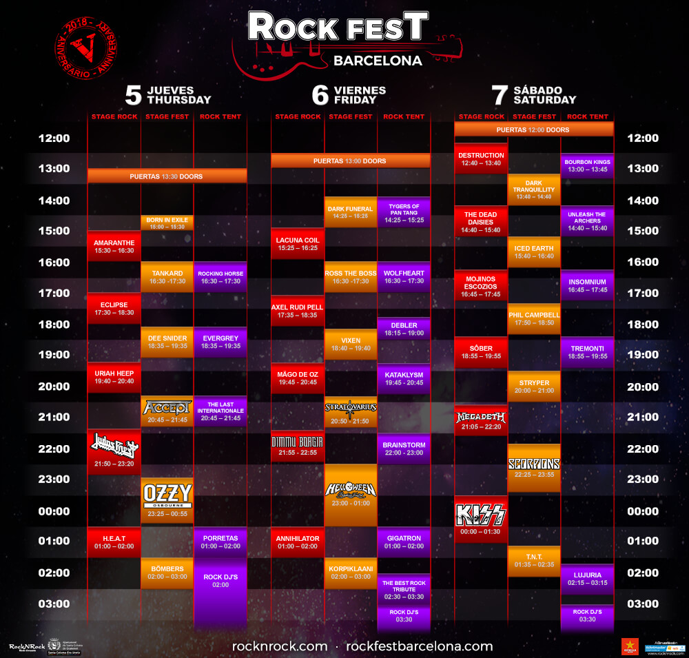 horarios rock fest 2018