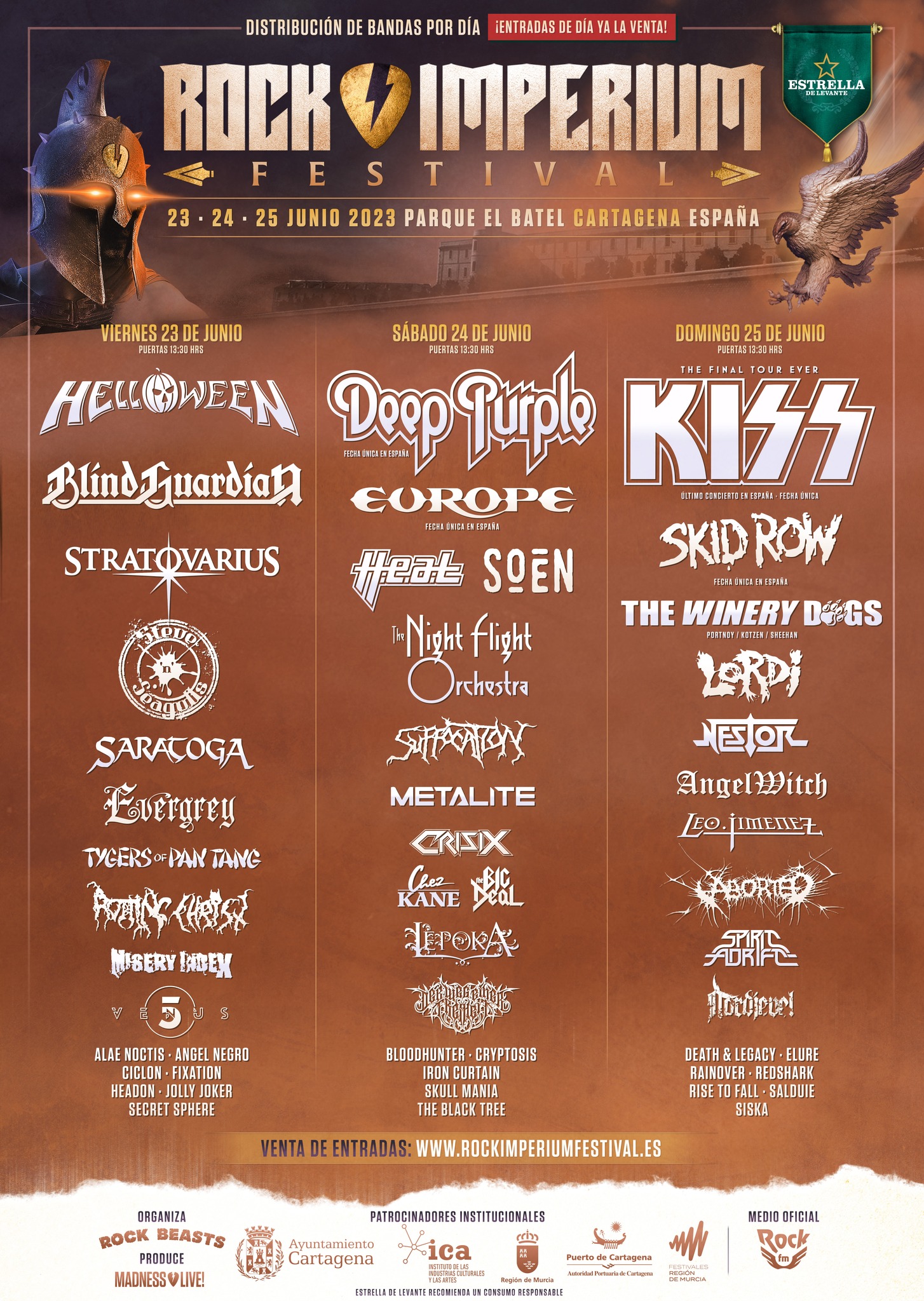 rock imperium festival 2023 distribución días