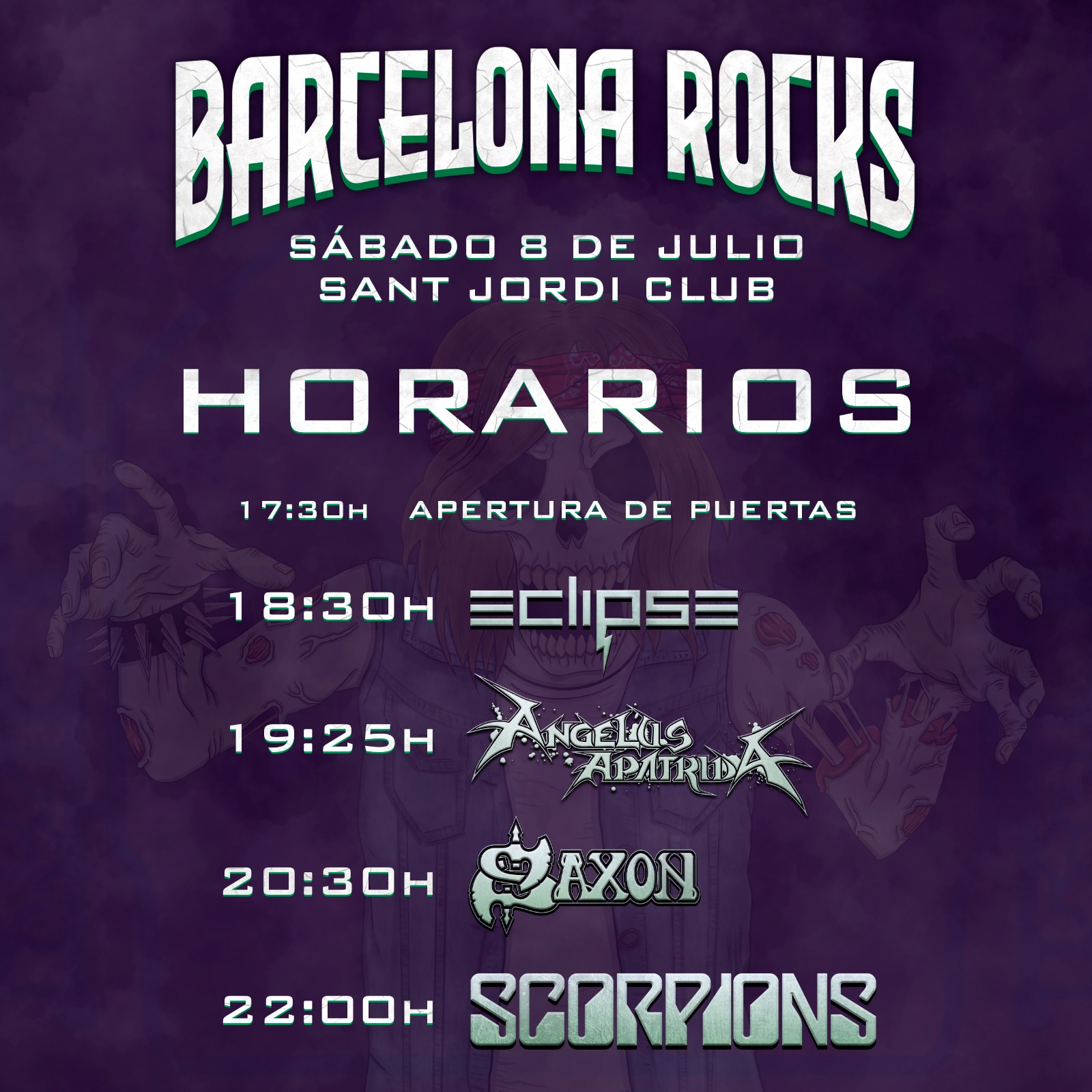 barcelona rocks 2023 - horarios