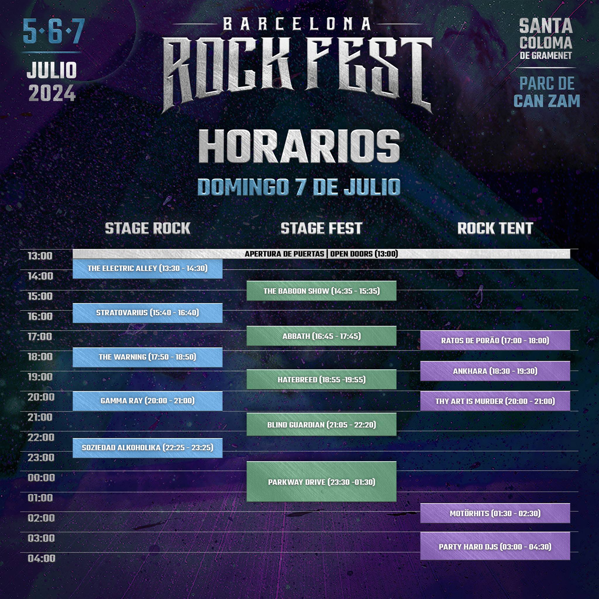 barcelona rock fest domingo 7