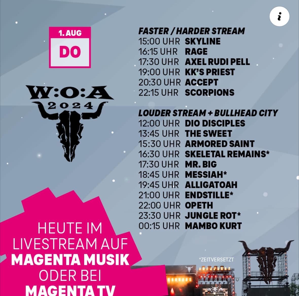 wacken retransmisiones segunda jornada