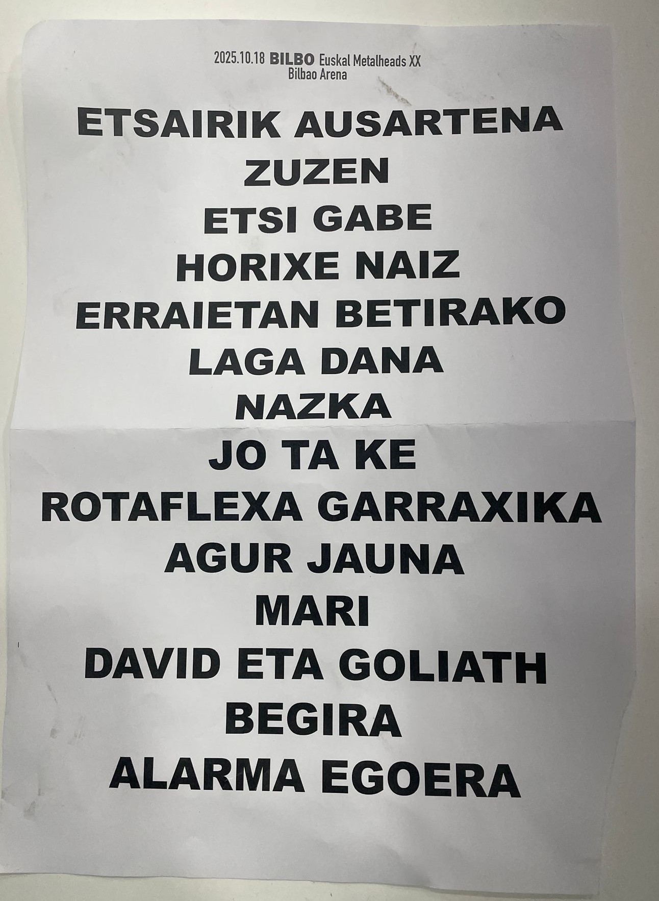 su ta gar - setlist euskal metalheads fest