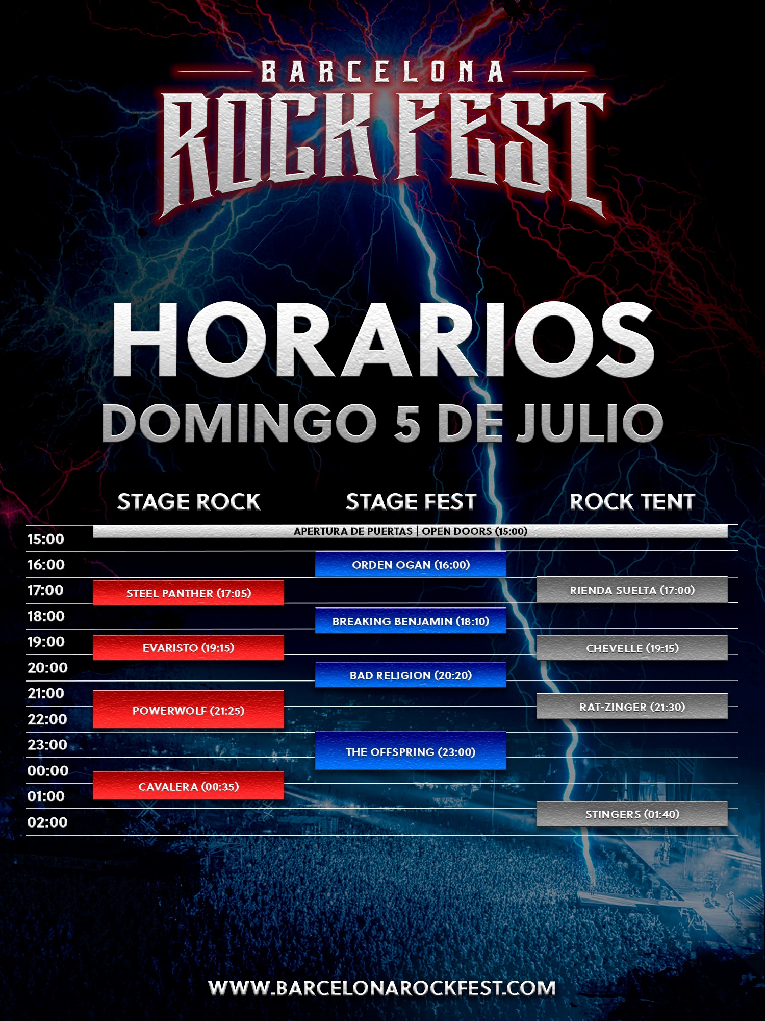 barcelona rock fest 2026 - domingo