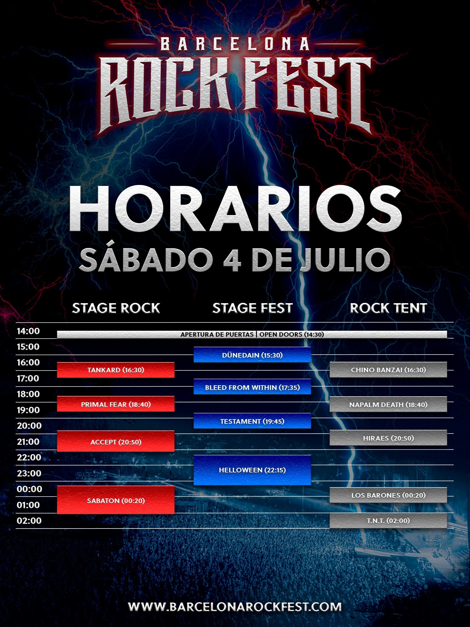 barcelona rock fest 2026 - sábado